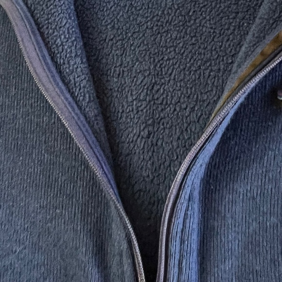 Patagonia Men's Navy Blue Woven Fleece Full Zipper Jacket Mock Neck Pockets Sz L - Picture 11 of 14